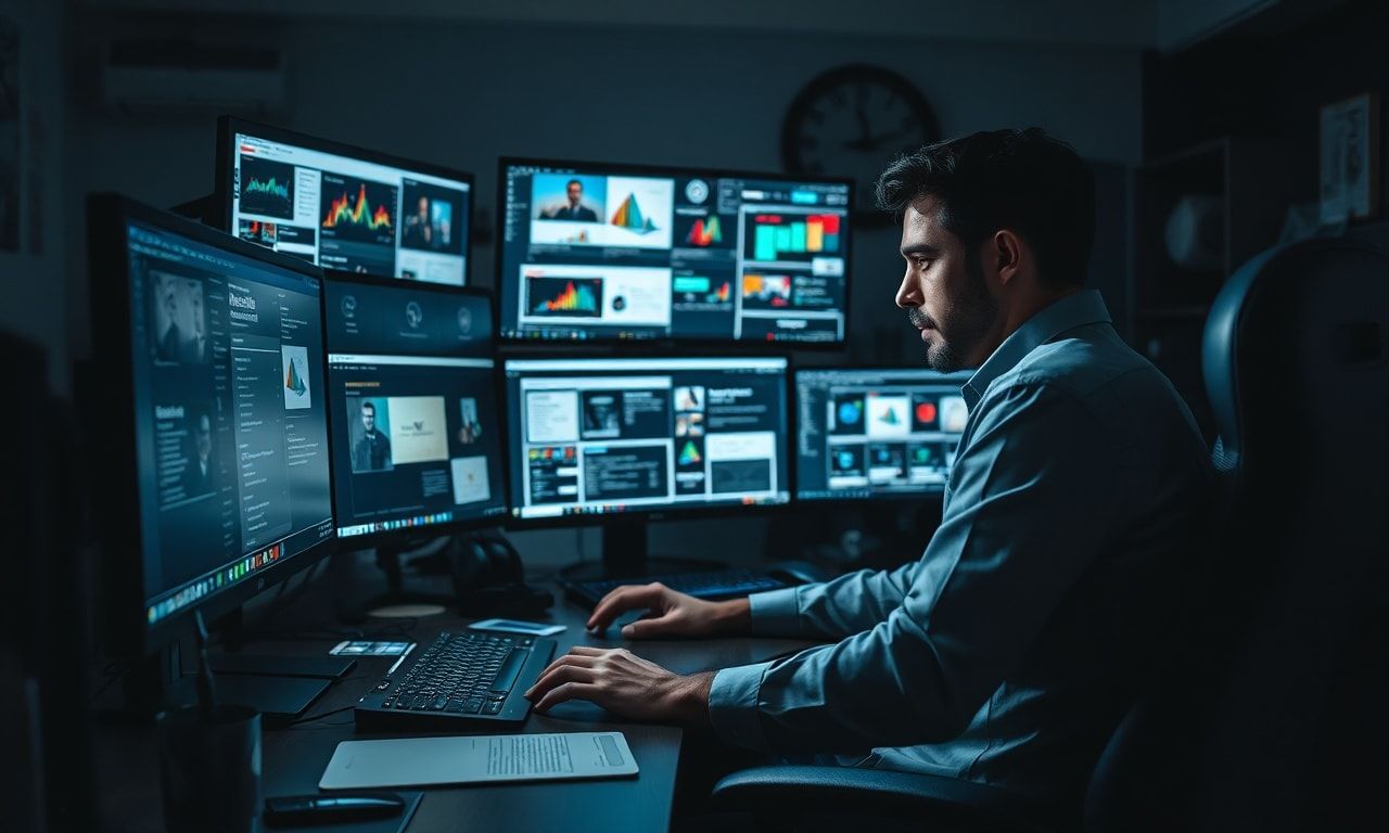 Graphic designer working in office