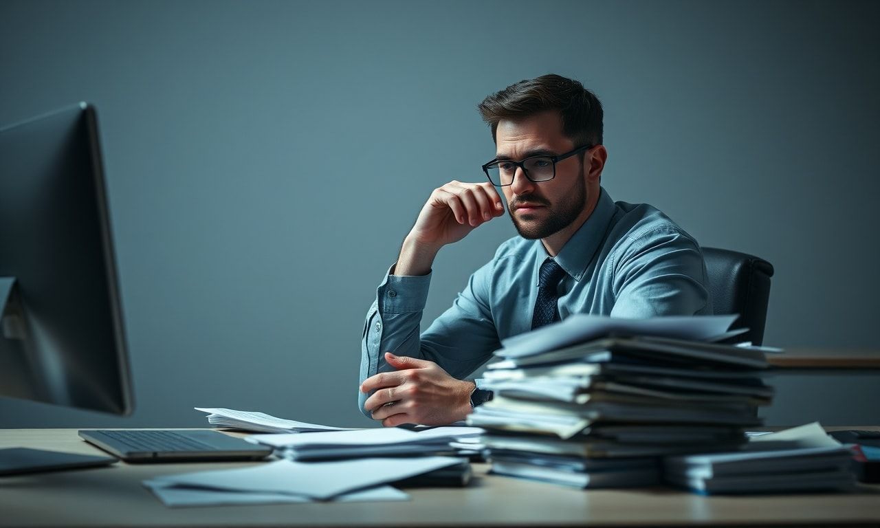 オフィスで疲弊する会社員