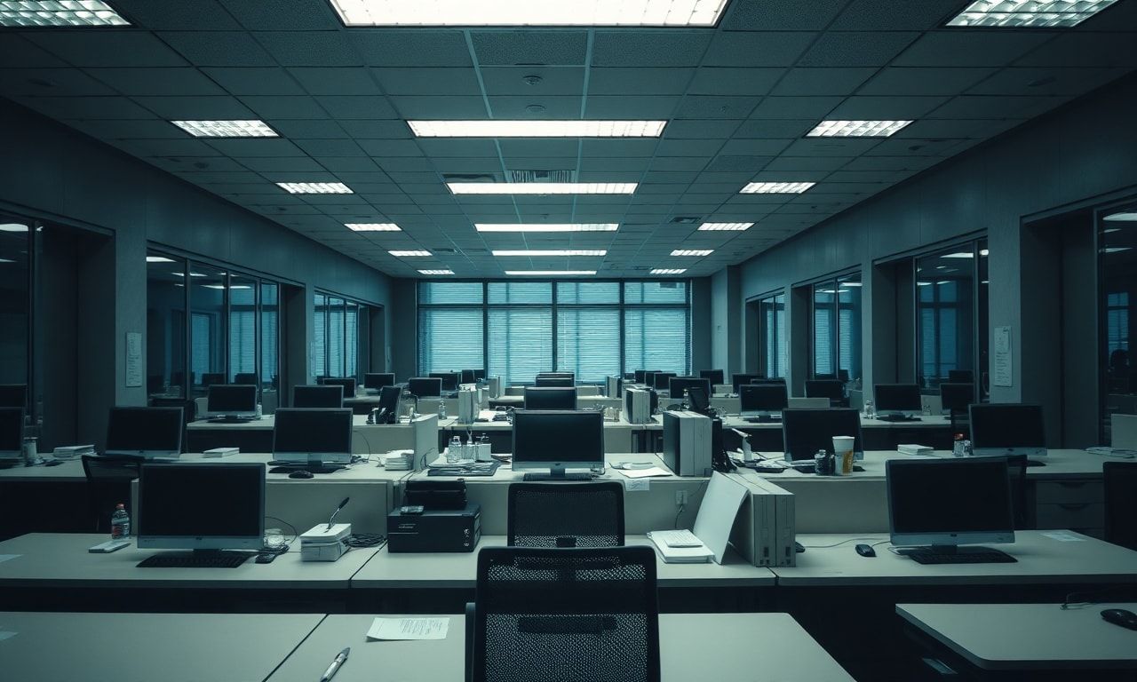 退職ラッシュで空席が目立つオフィス