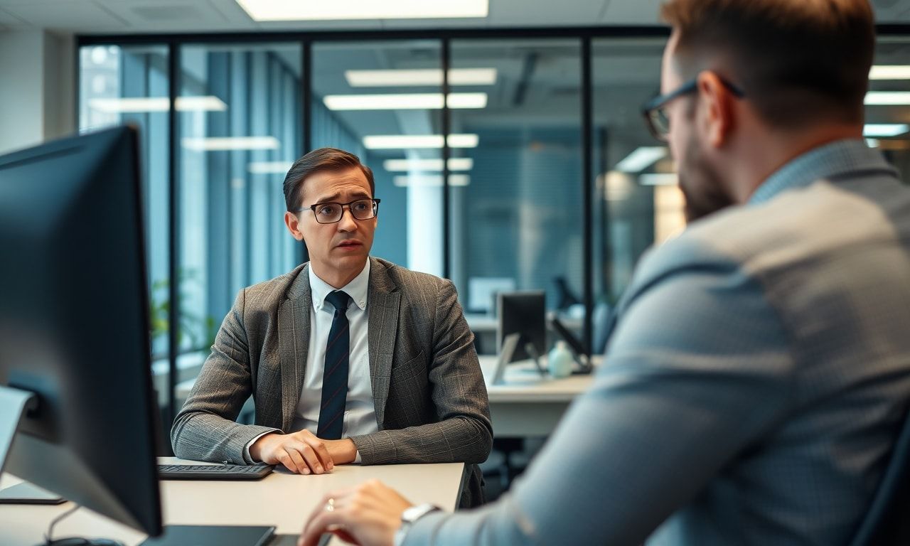 オフィスで説教をするおじさん