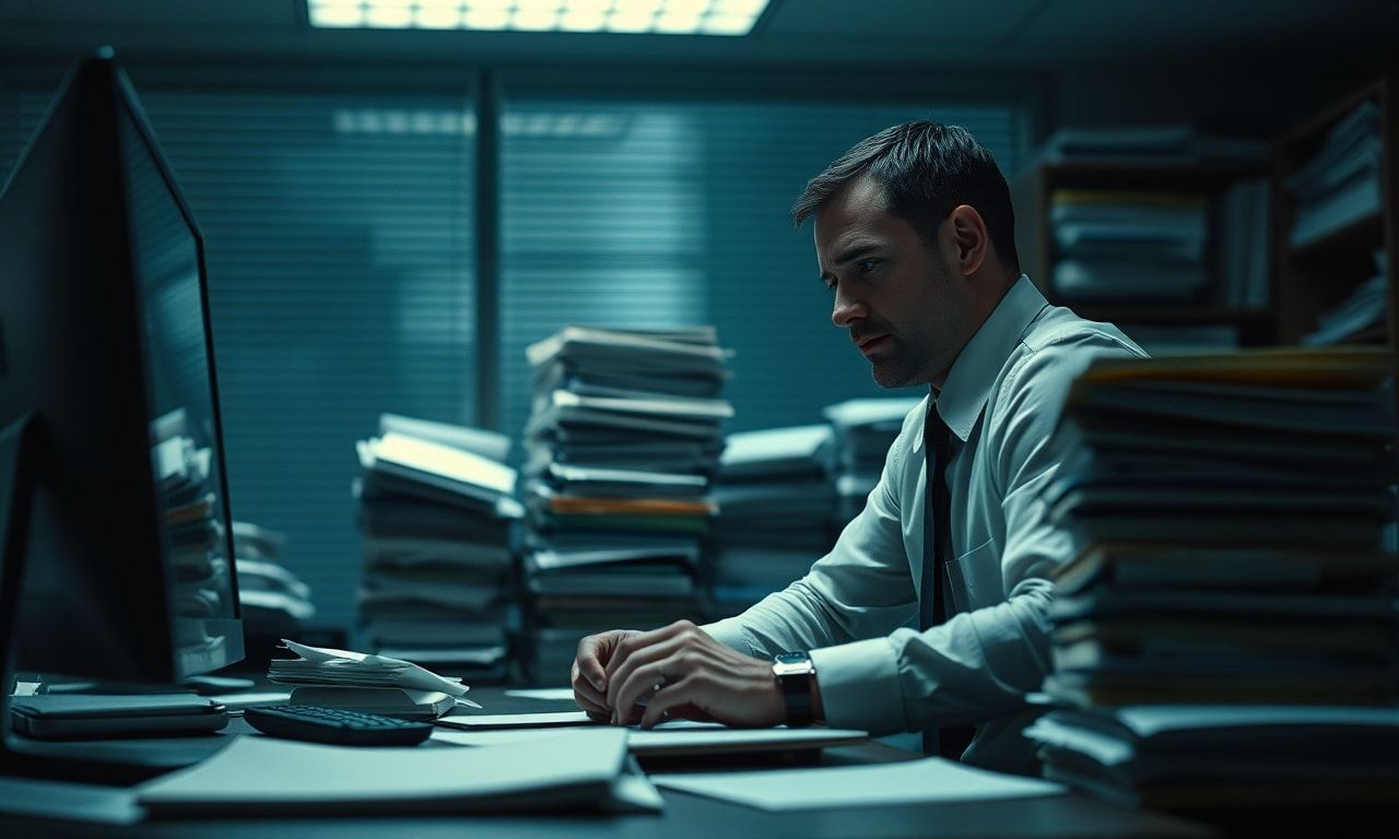 オフィスで疲弊するサラリーマン