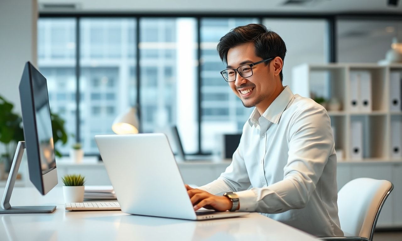 残業なしで爽やかに帰宅する30代のイメージ