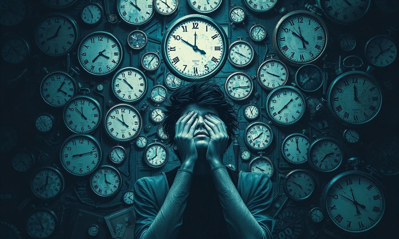 夜勤の生活リズムの乱れによる精神的・身体的負荷のイメージ