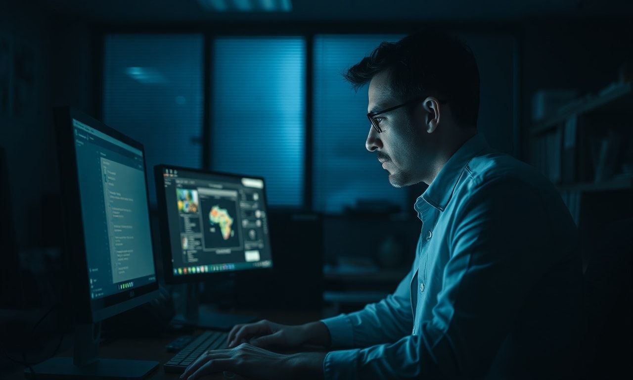 オフィスで残業する会社員のイメージ