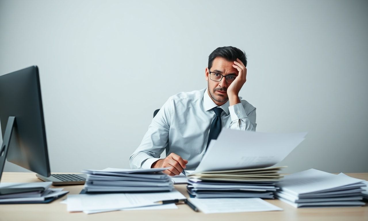 オフィスで忙しく働く人のイメージ