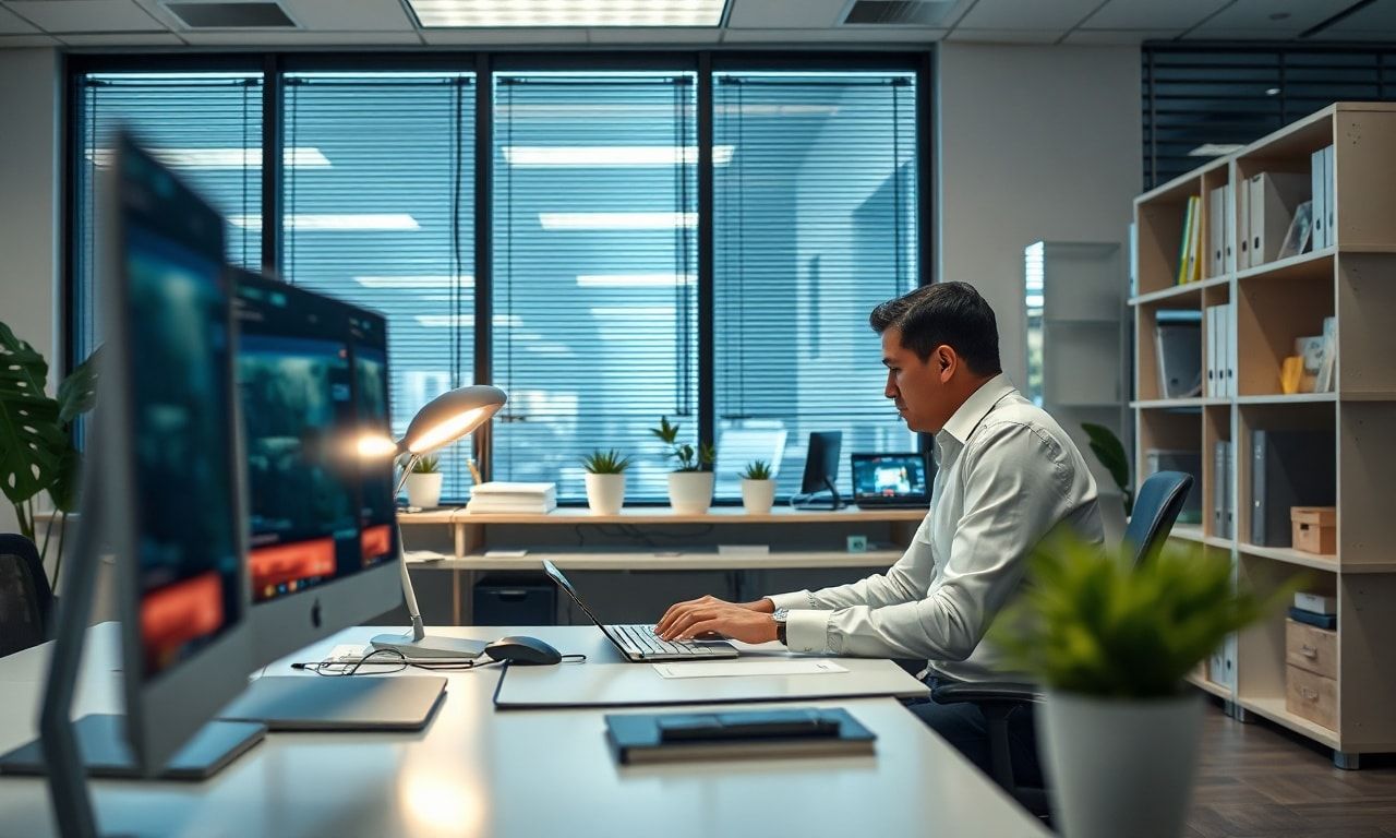 オフィスで働く様子