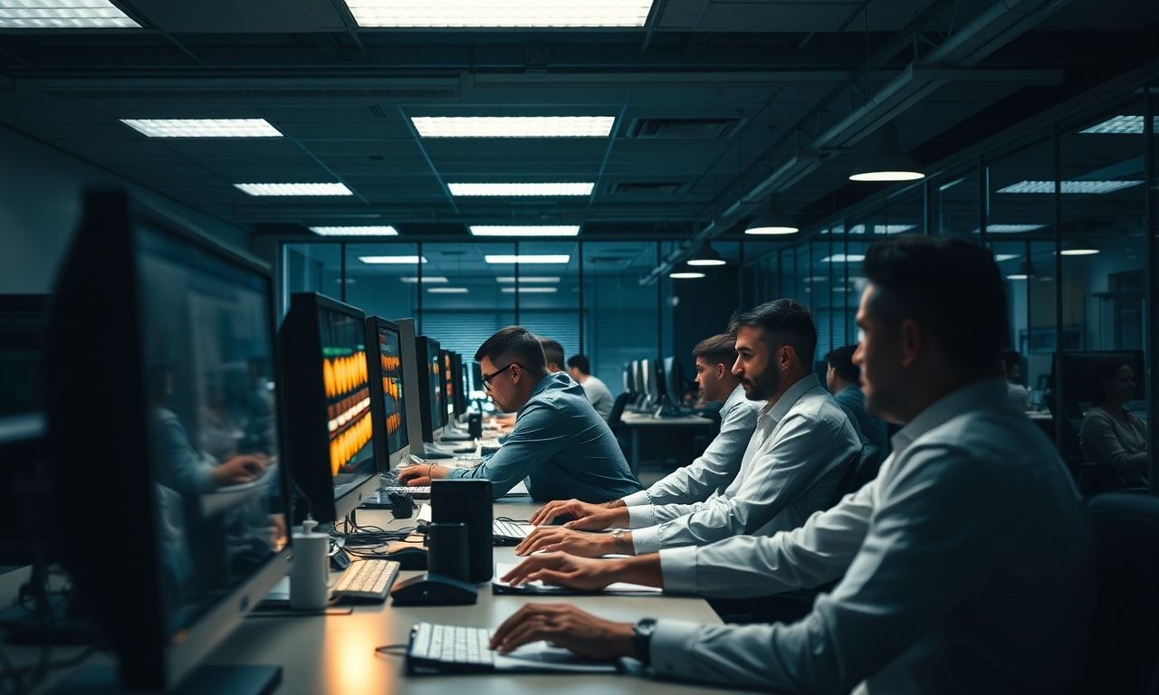 忙しいオフィスの様子