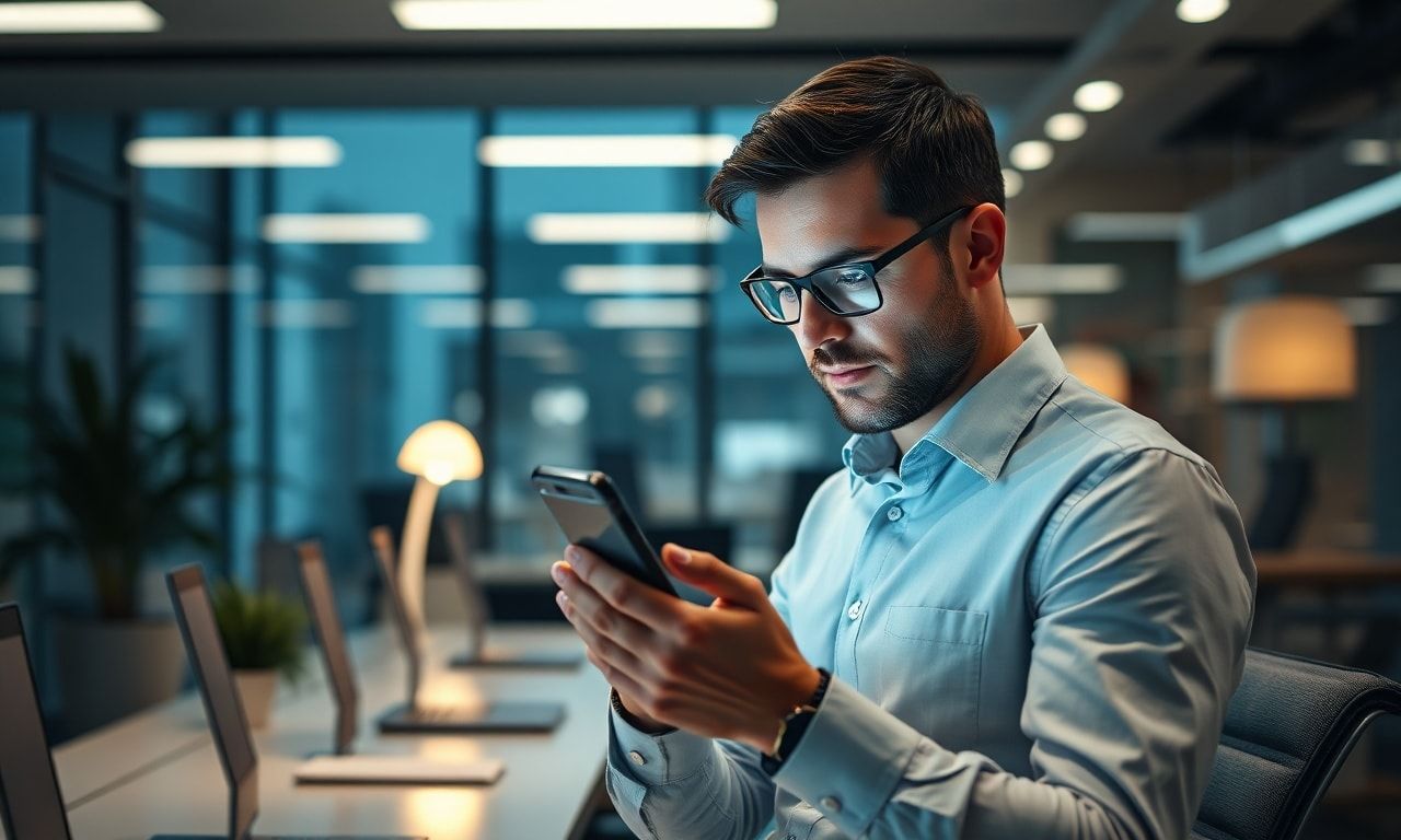 給料を確認する不安げな会社員