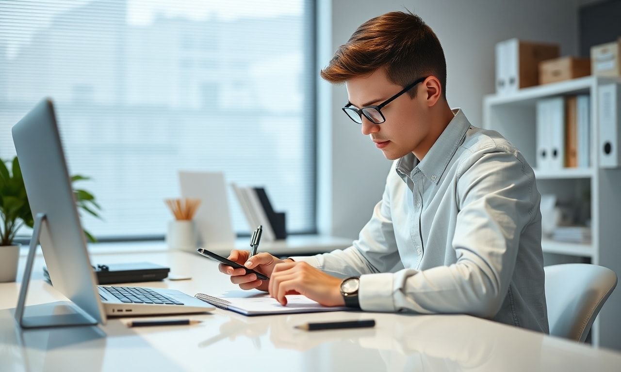 月20万円の計算をする様子