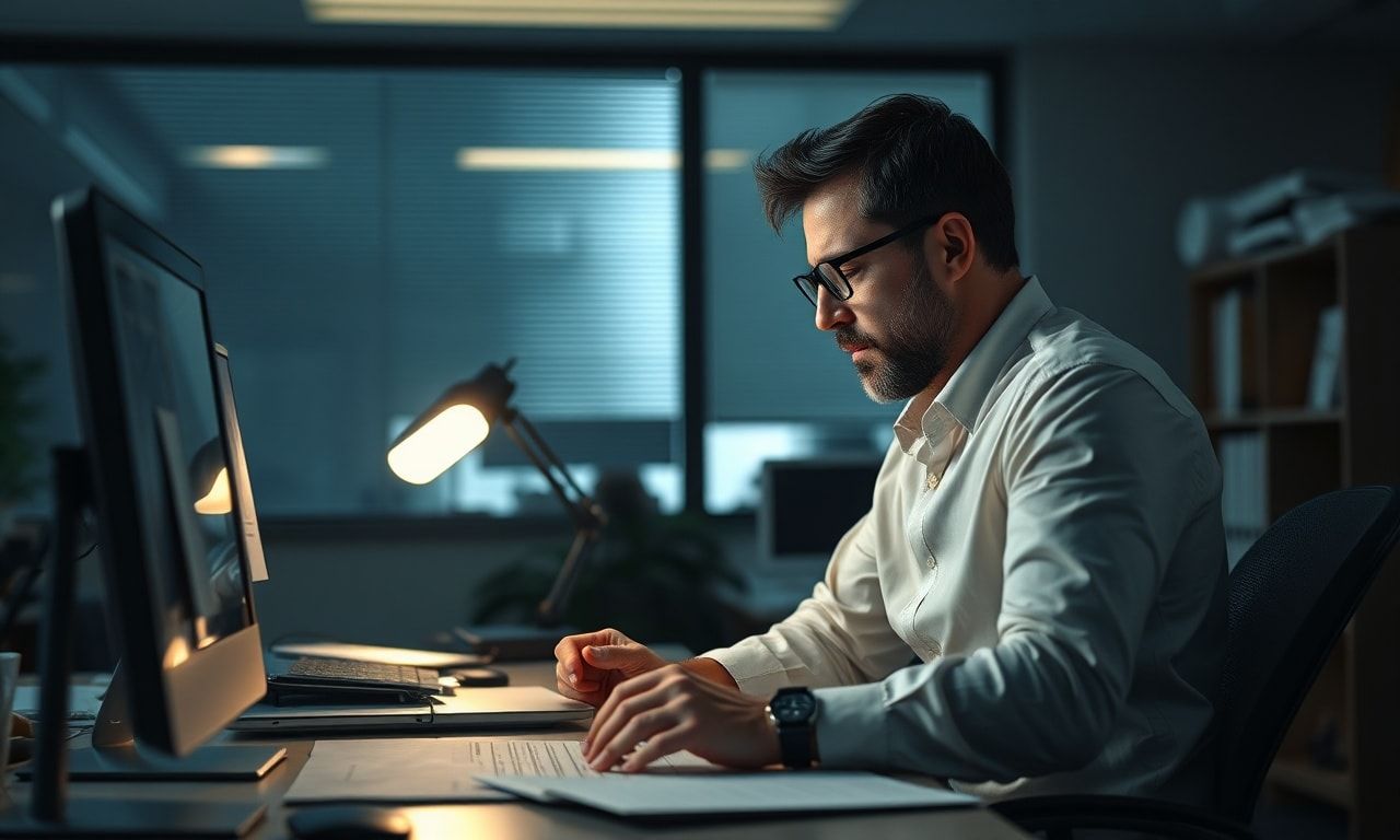 疲弊してカレンダーを見つめる会社員