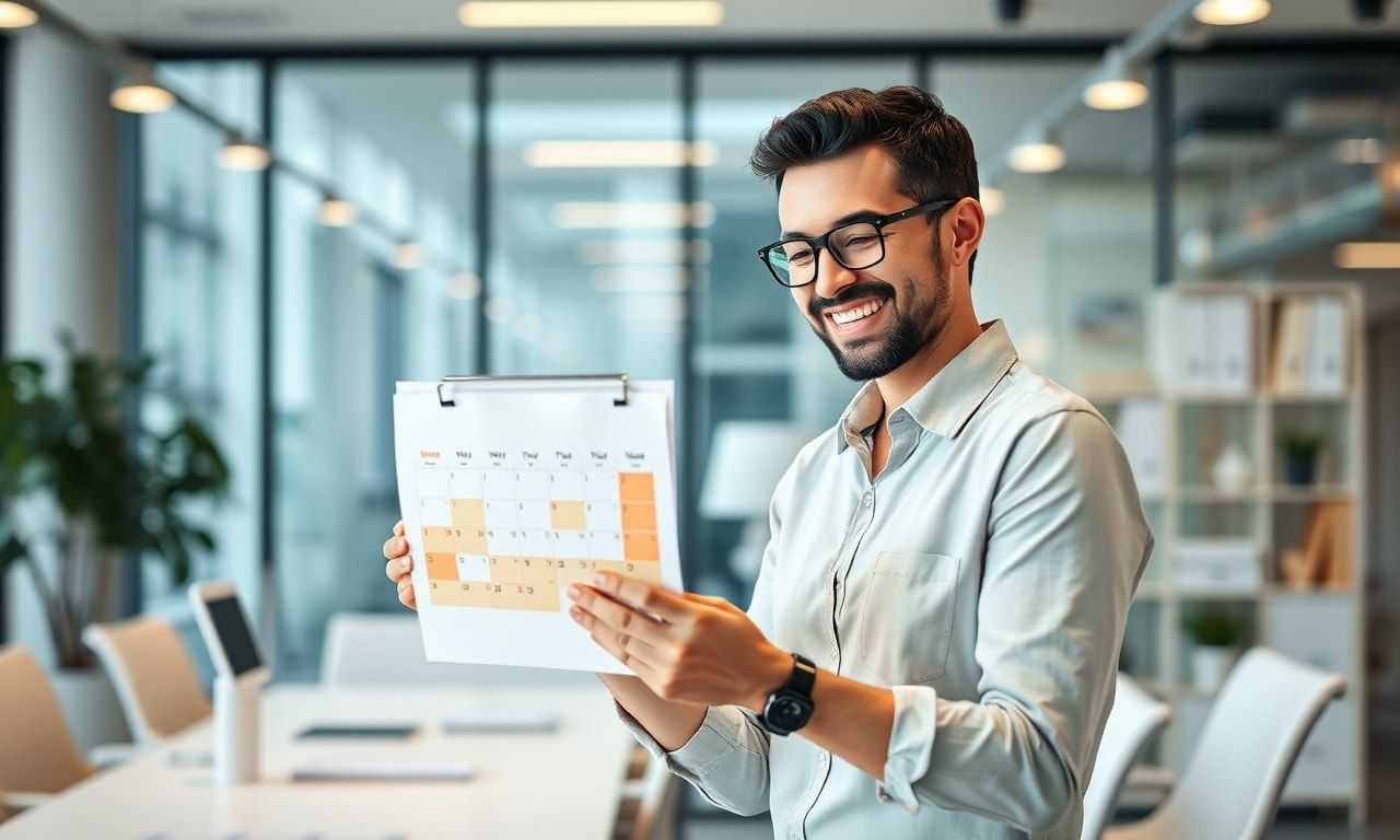 calendar and office worker