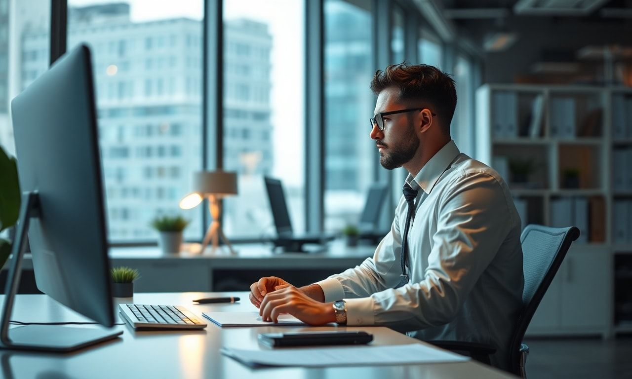 オフィスで物思いにふける会社員