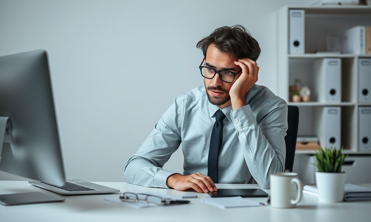 仕事に疲れた人のイメージ