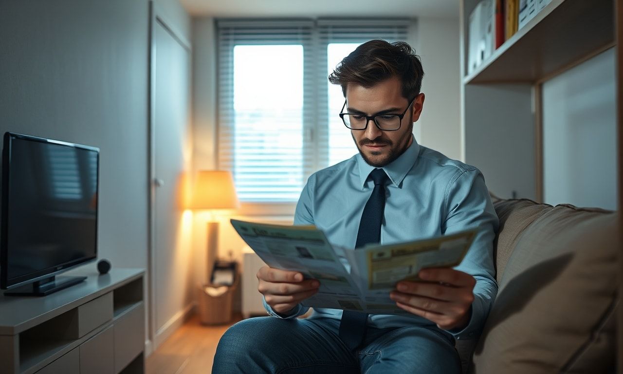 給料と家賃の負担に悩む社員のイメージ