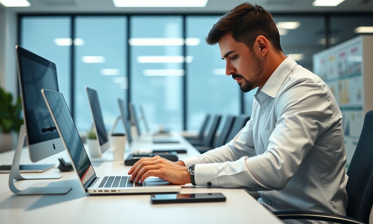 オフィスで働く様子