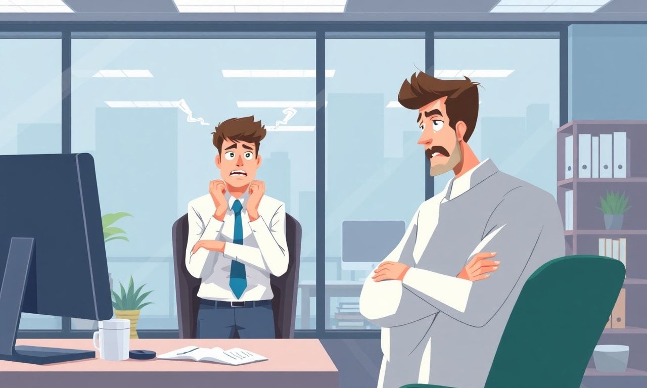 むかつく上司と悩む社員のイメージ