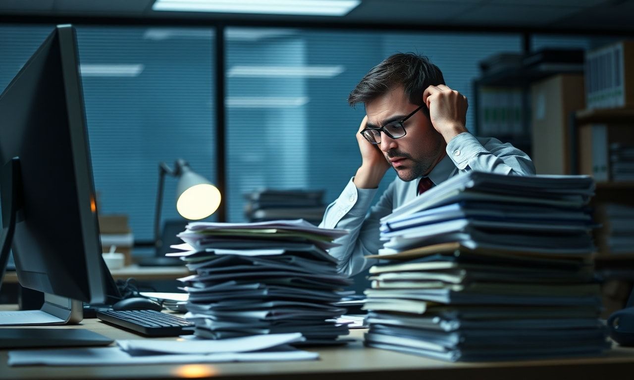 オフィスで疲弊する会社員