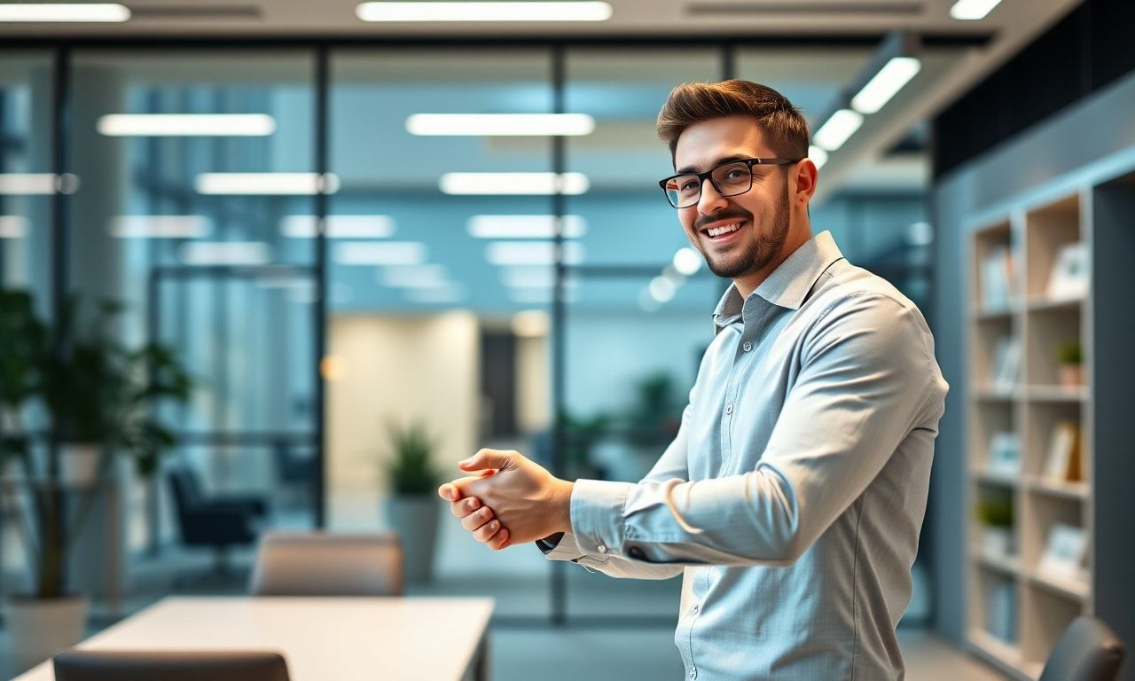 自信を持って面接に臨む学生