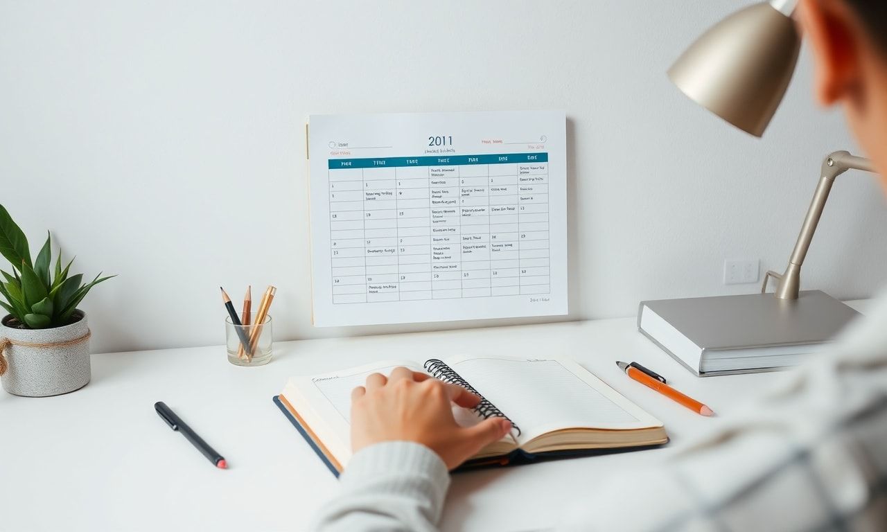 スケジュール管理をする様子