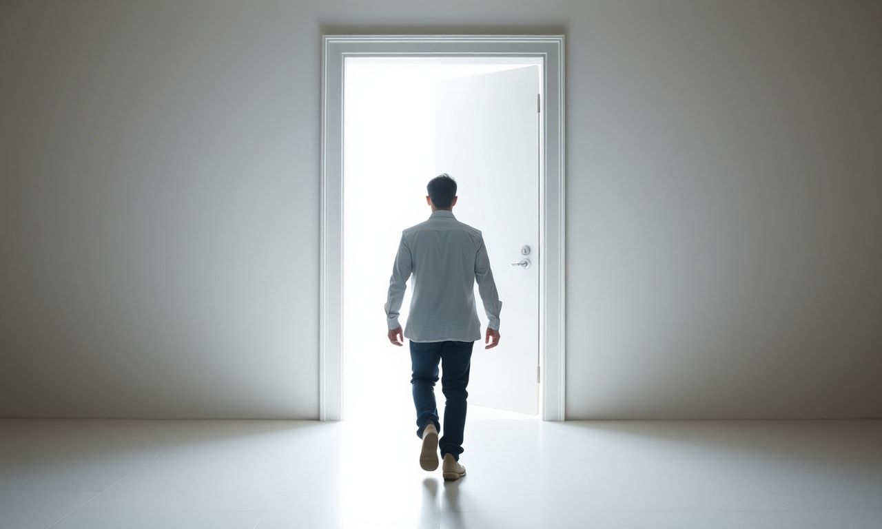 明るい未来へ歩き出すイメージ