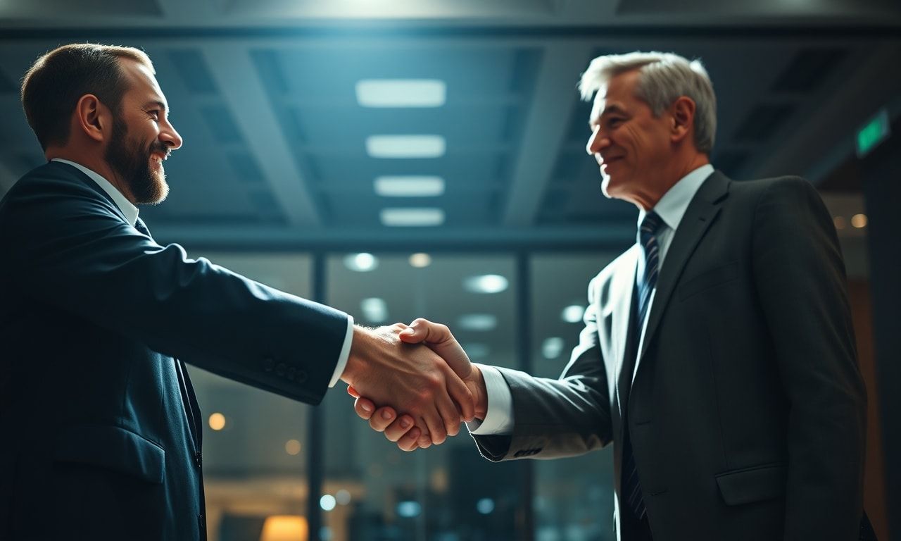 信頼関係を結ぶビジネスマンの握手