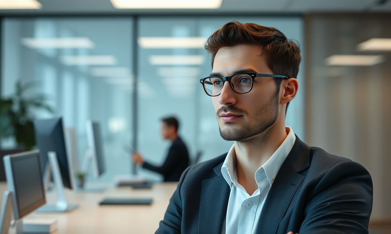 落ち着いて仕事をする社員