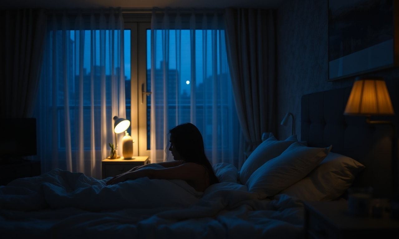 夜、穏やかに休息する人のイメージ