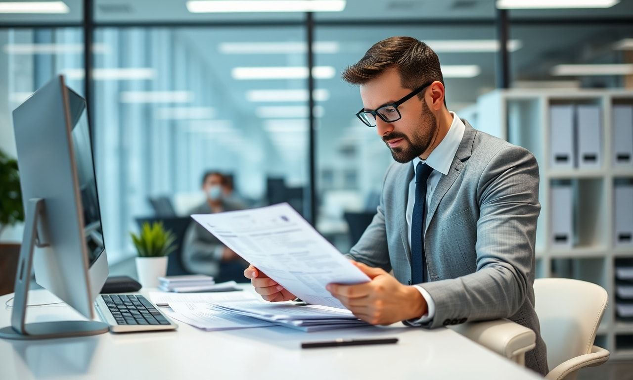 human resources manager reviewing resumes
