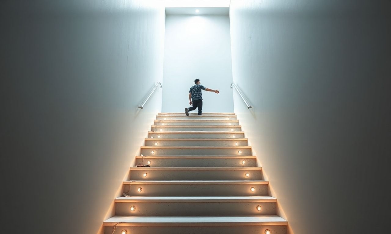 キャリアの階段を登るイメージ