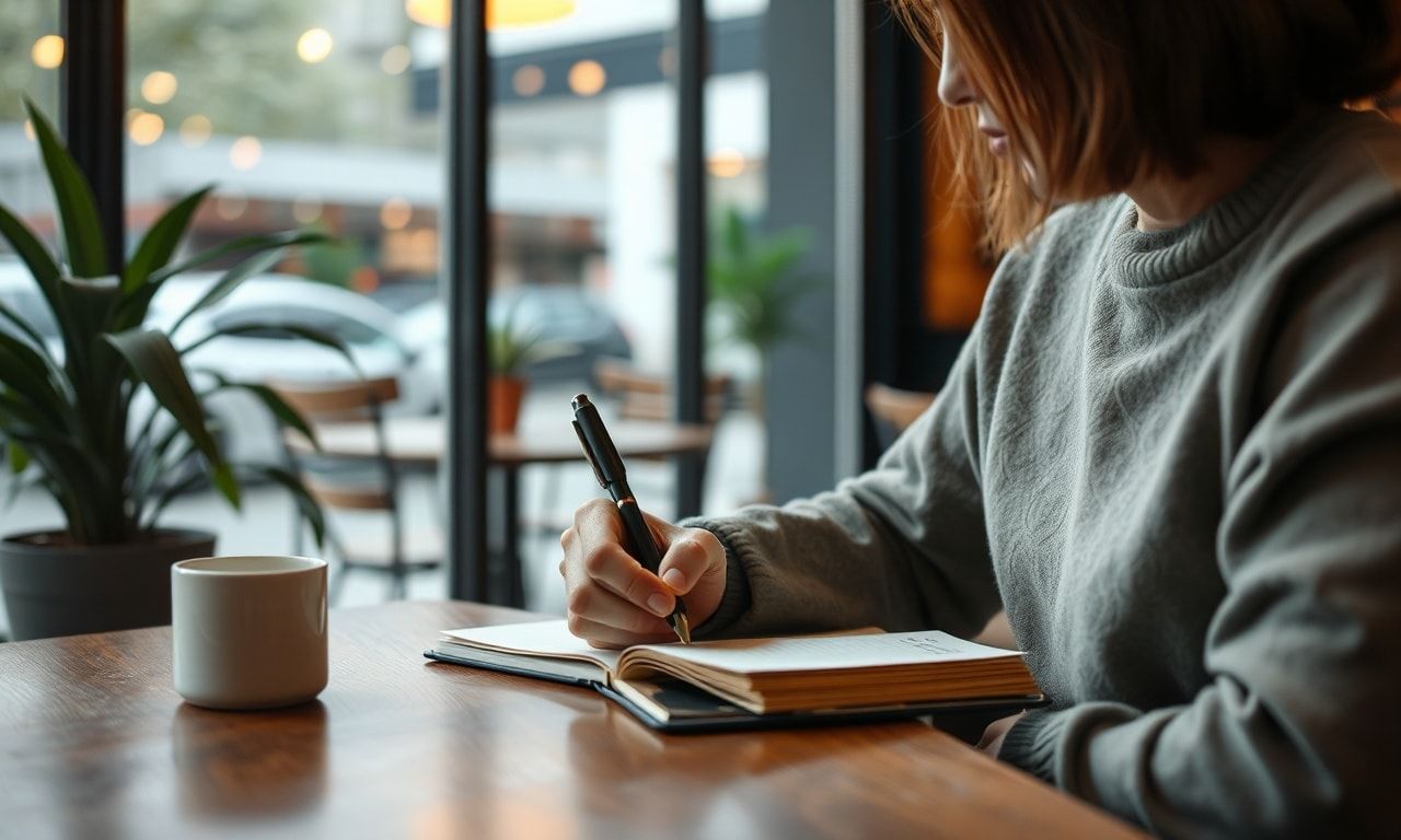 カフェで自分を見つめ直す作業
