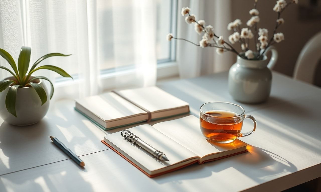 仕事の悩みを整理して心穏やかに過ごすイメージ