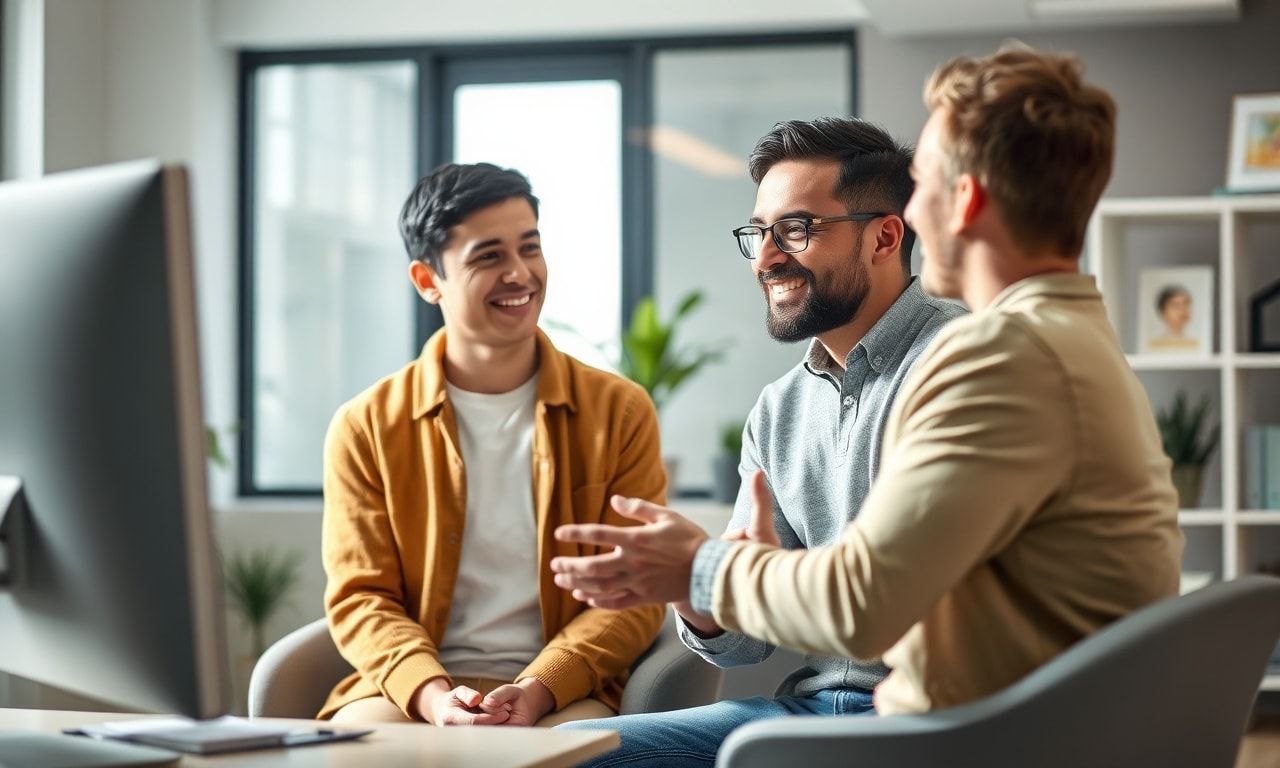 カウンセラーと対話する若者のイメージ