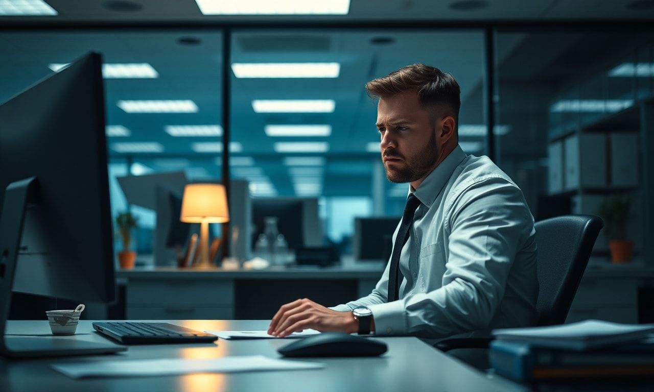 職場で疎外感を感じる人のイメージ