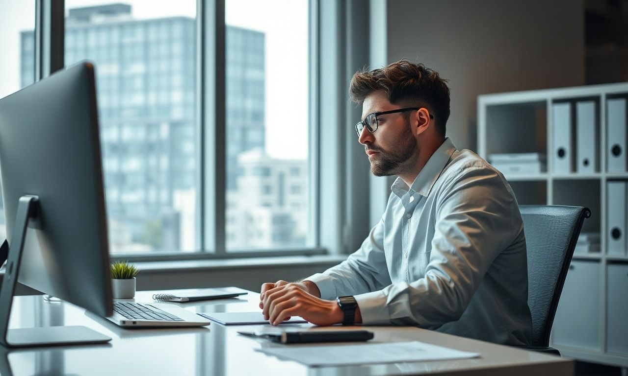 オフィスで疲れている会社員のイメージ