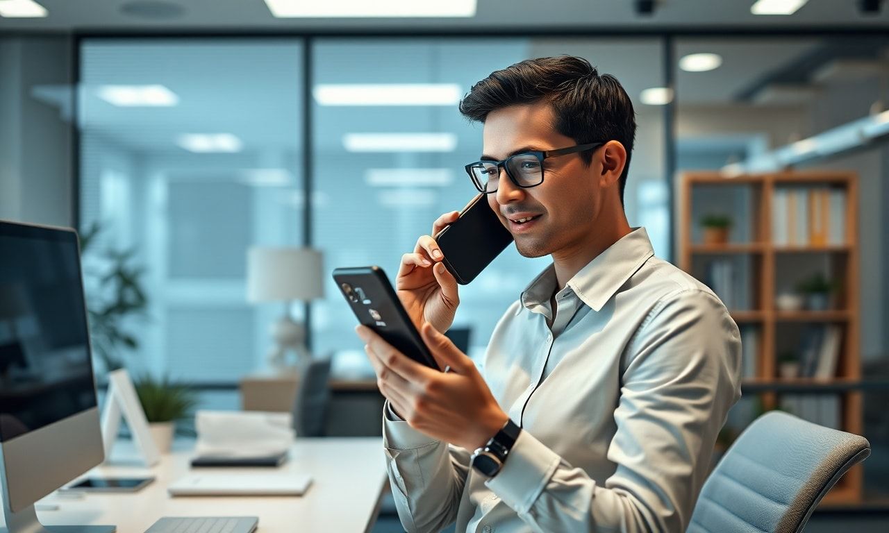 職場での丁寧な連絡の様子