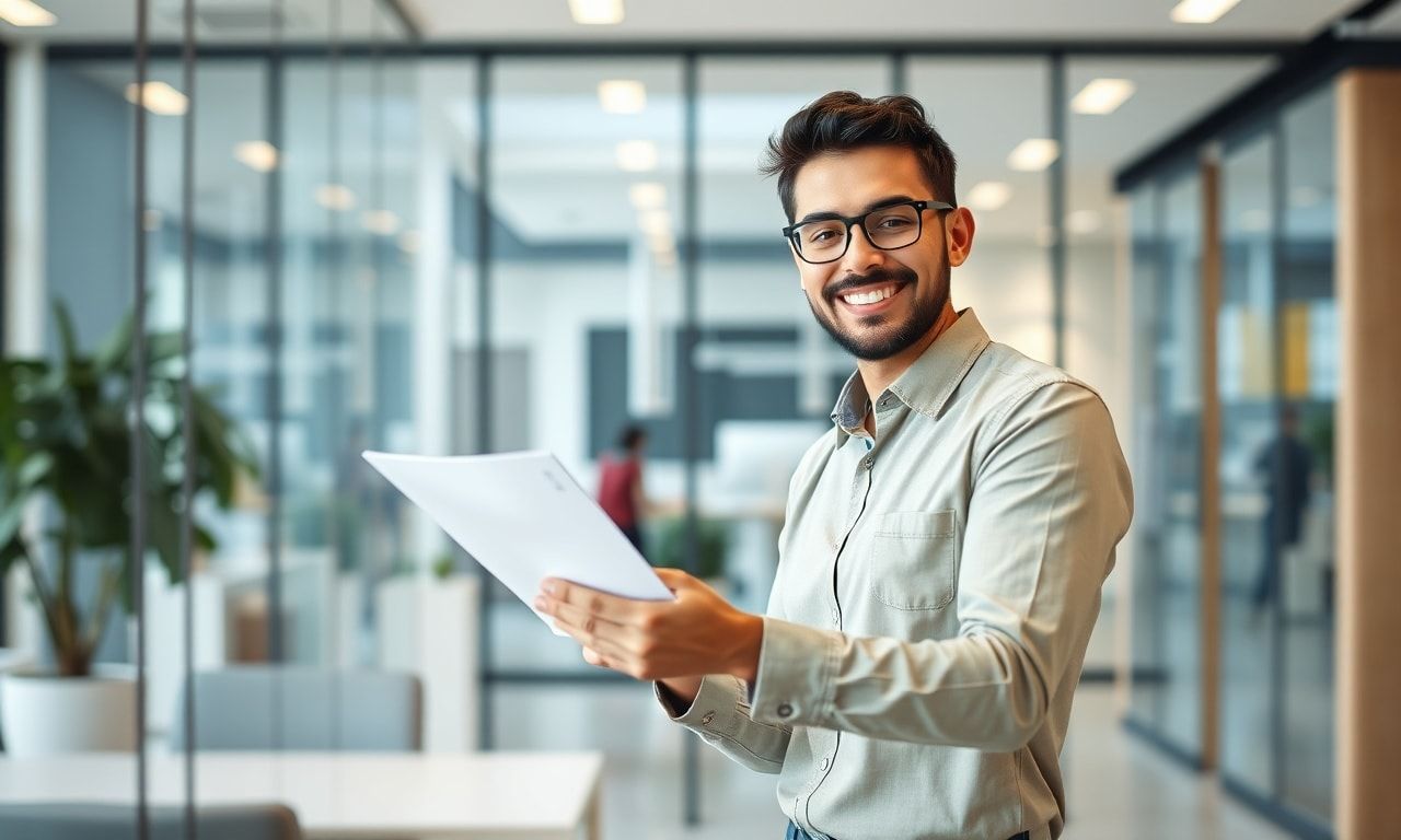 採用証明書を受け取るイメージ