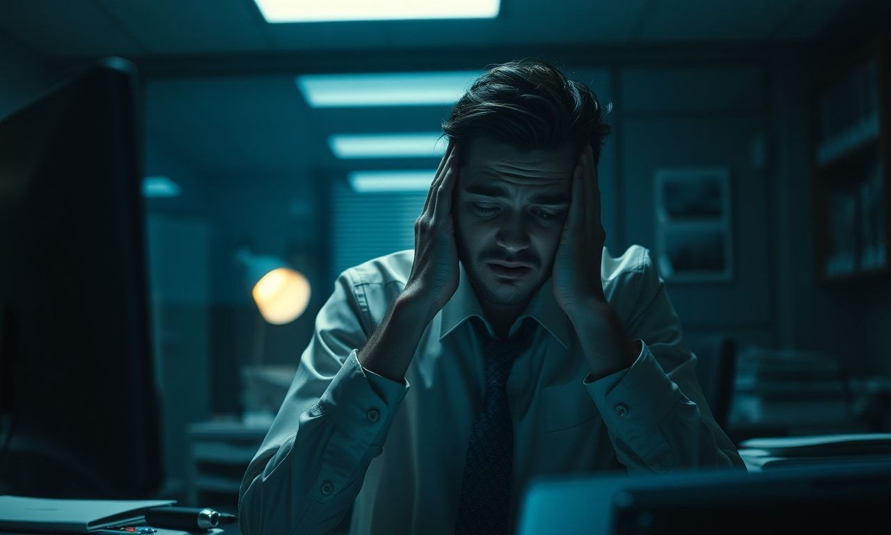 オフィスで悩む会社員