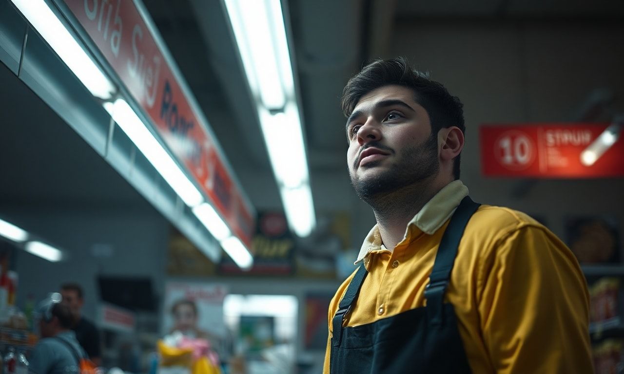 深夜まで働く店長