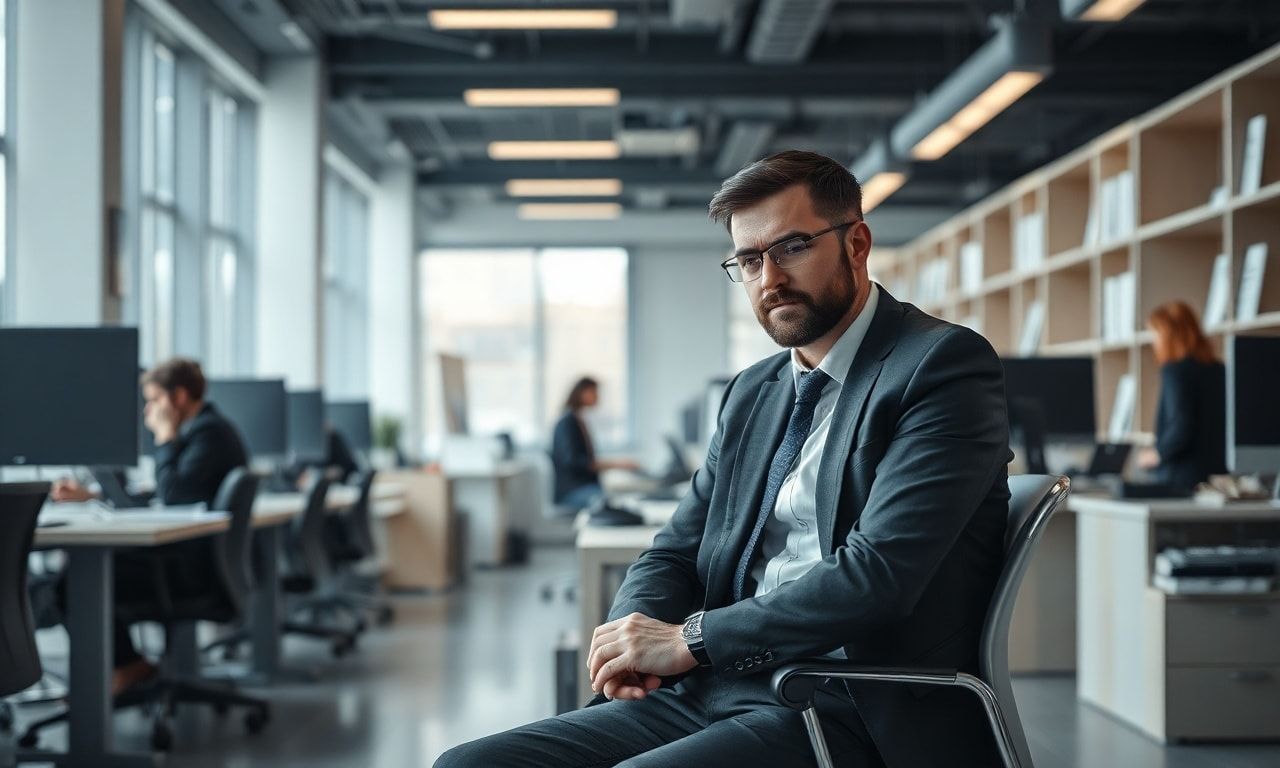 現代のオフィスと会社員