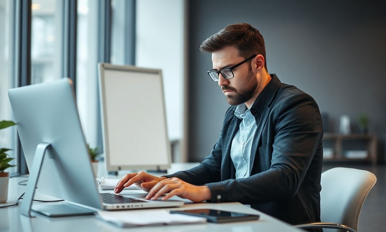 オフィスでPCに向かう社員