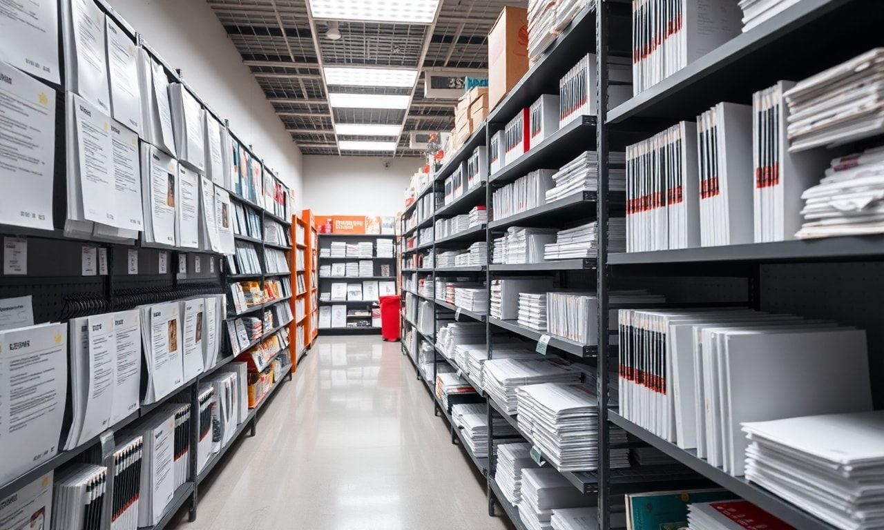 文具店の書類売り場