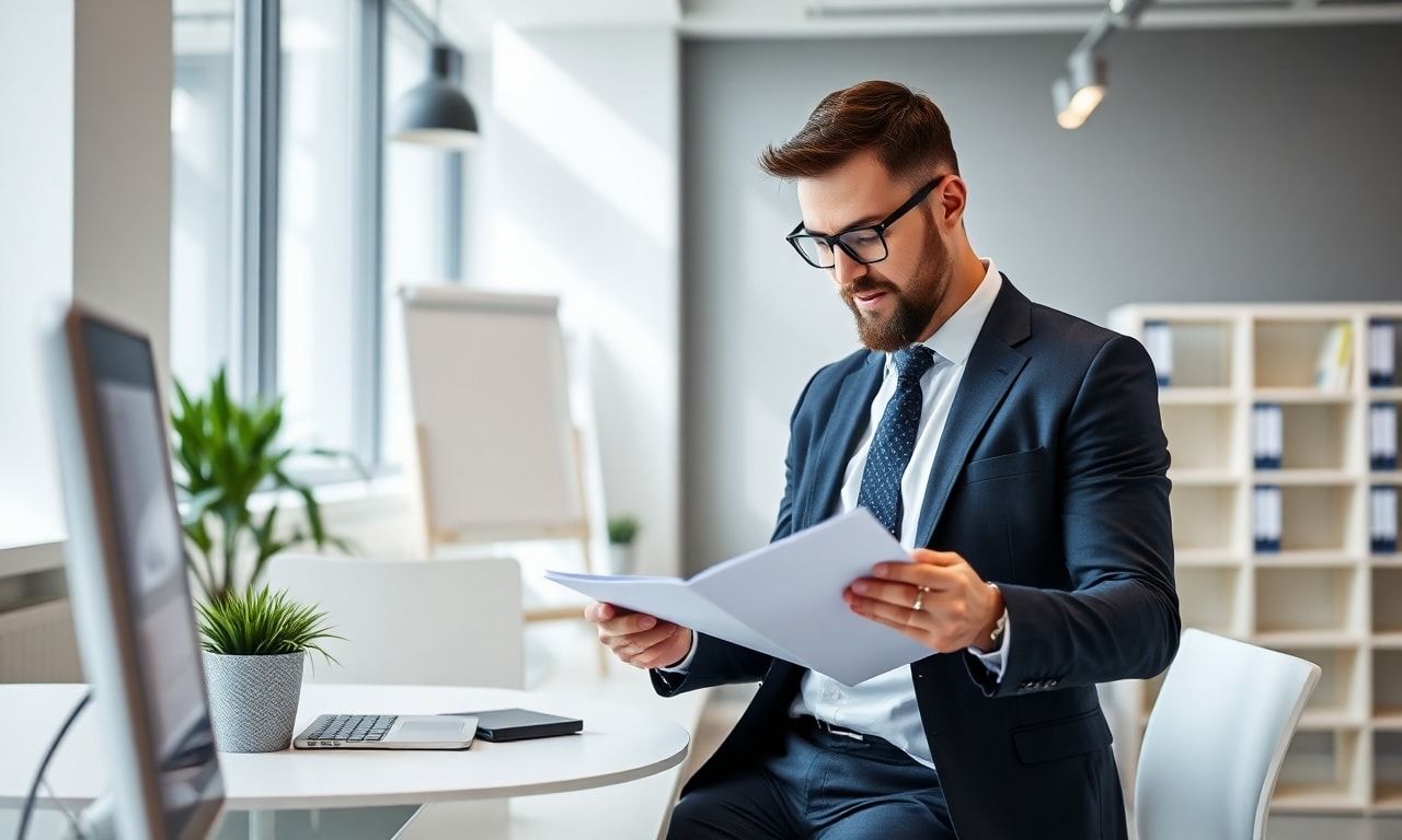 筆記試験の対策をするビジネスパーソン