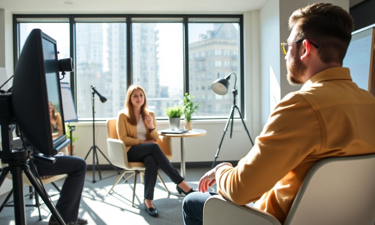 模擬面接で練習する様子