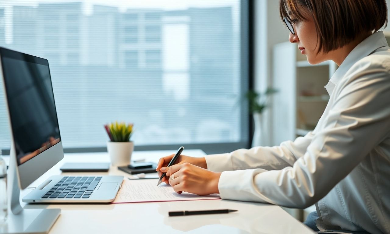 履歴書を確認するビジネスシーン