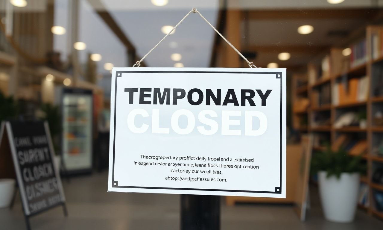 臨時休業の案内板