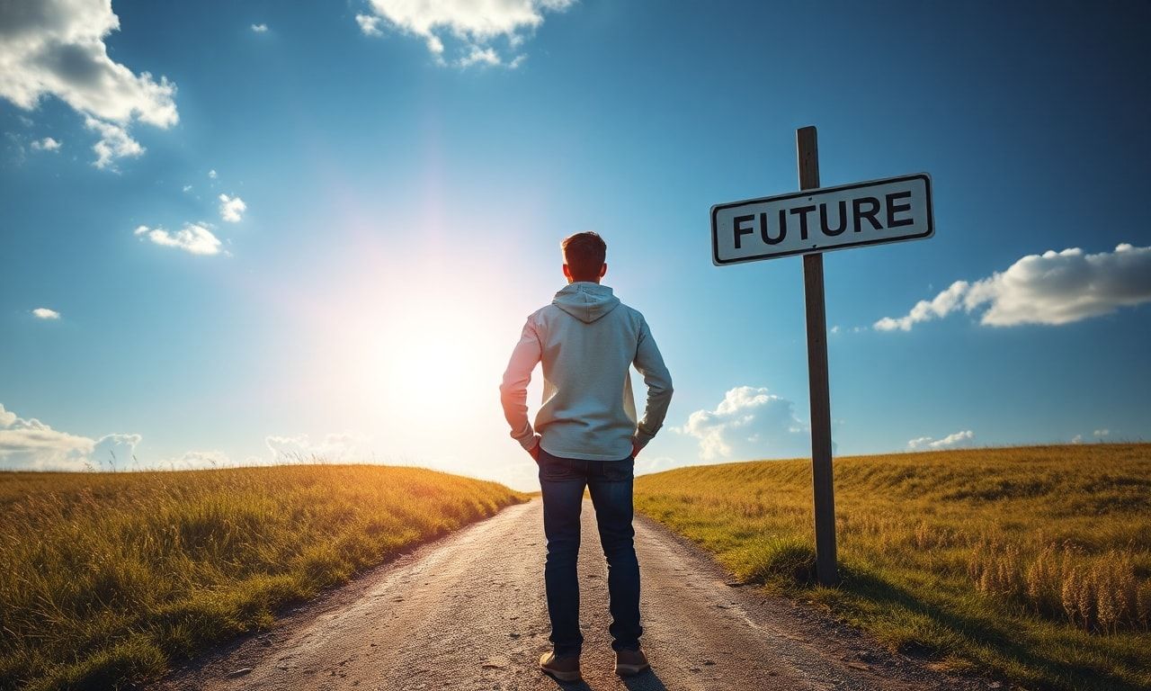 未来を見つめる人