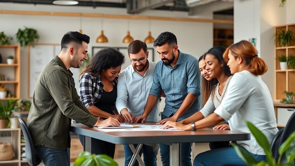 チームワークと謙虚な姿勢で仕事に取り組む様子