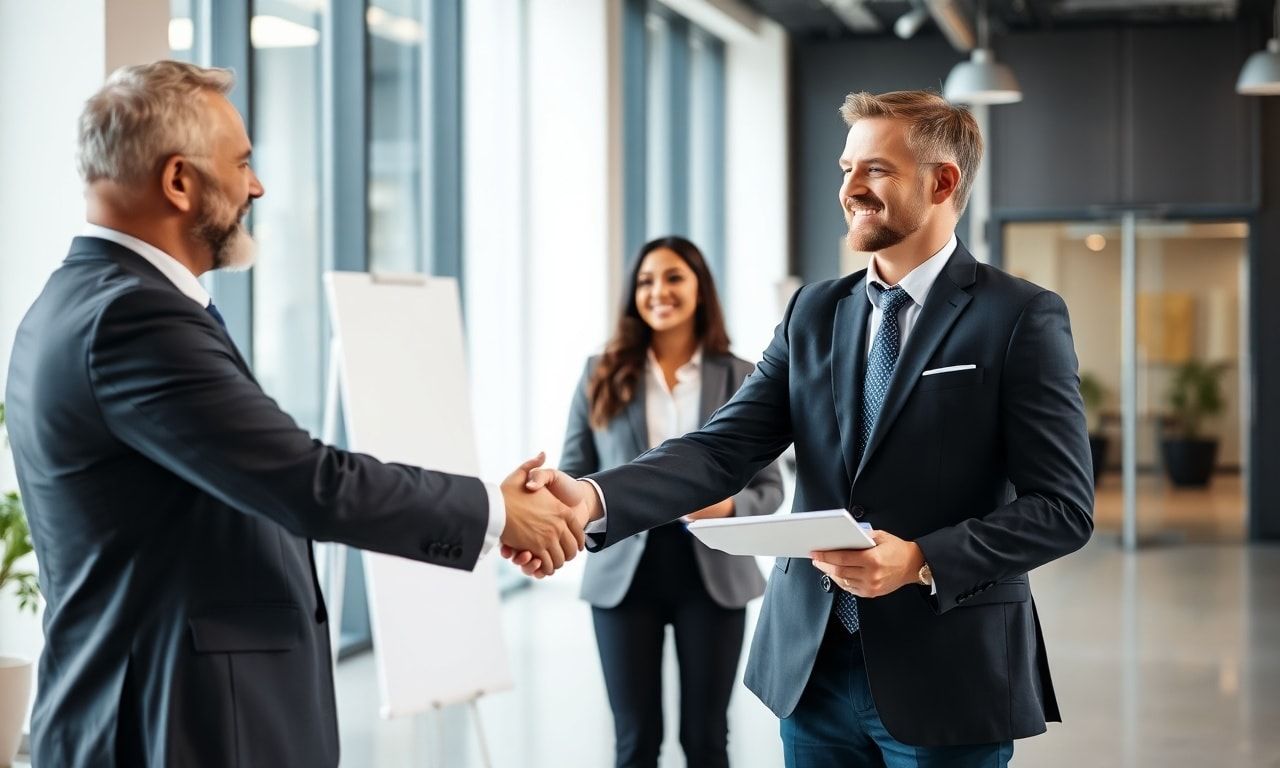 自信を持って面接に臨む様子