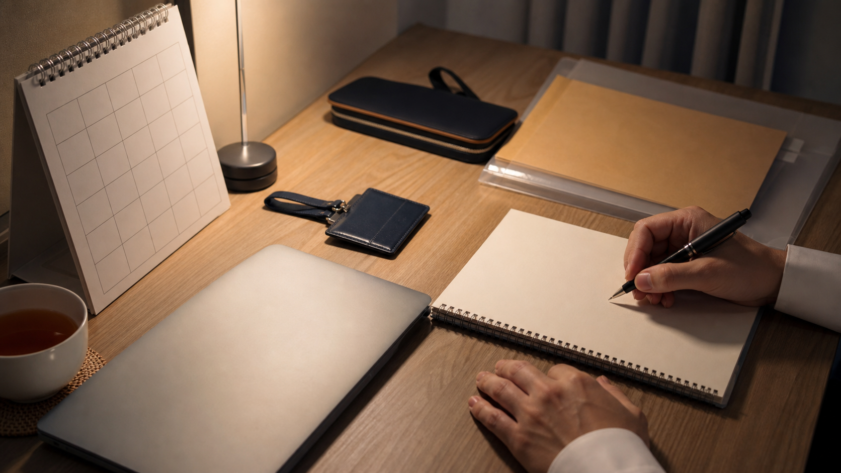 やばい会社から抜け出す計画を立てる手元
