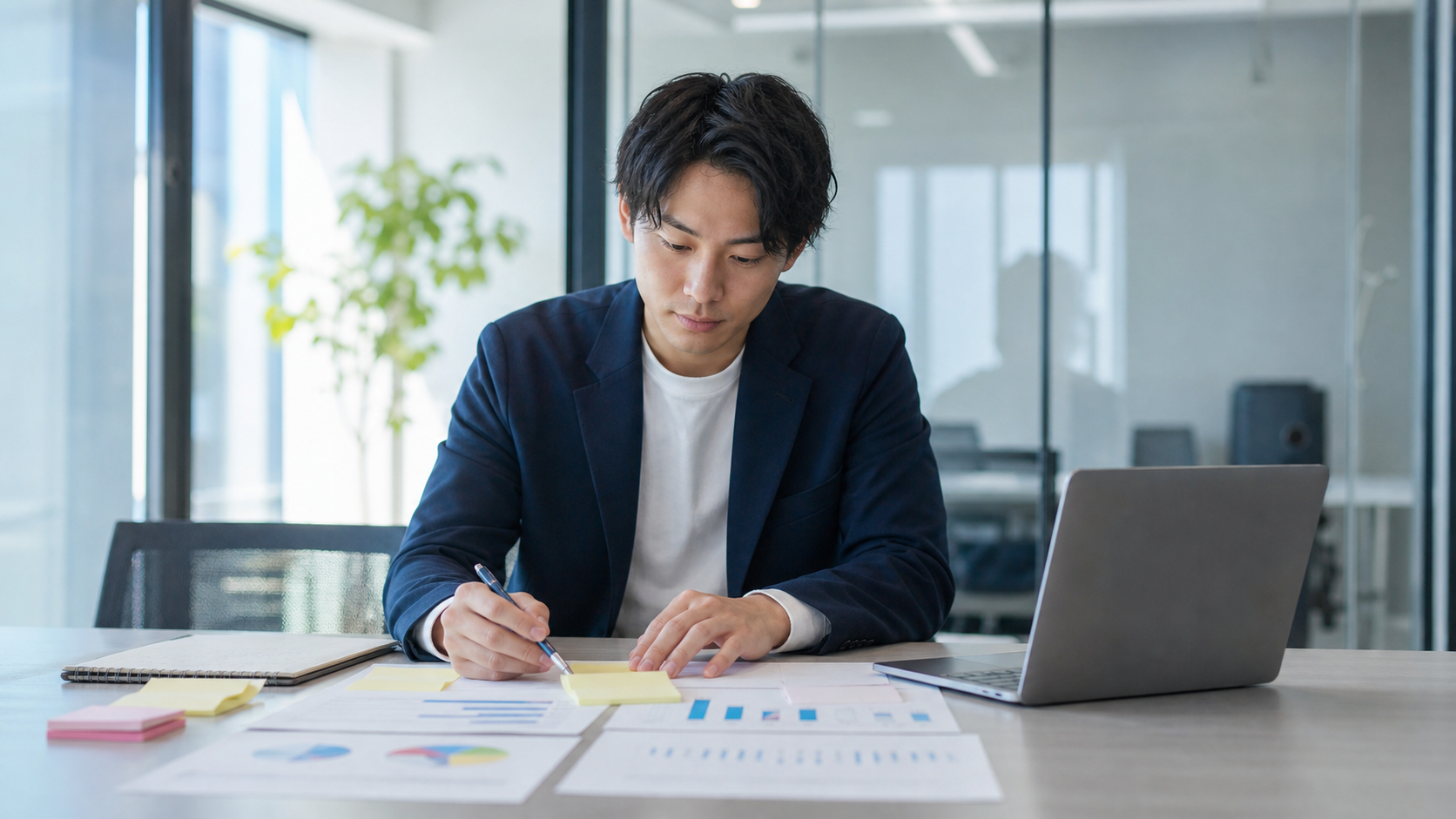 店舗から本社転職に向けて実績と応募戦略を整理するビジネスパーソン